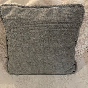 Vintage 90s Custom-made pillow gray blue piping
